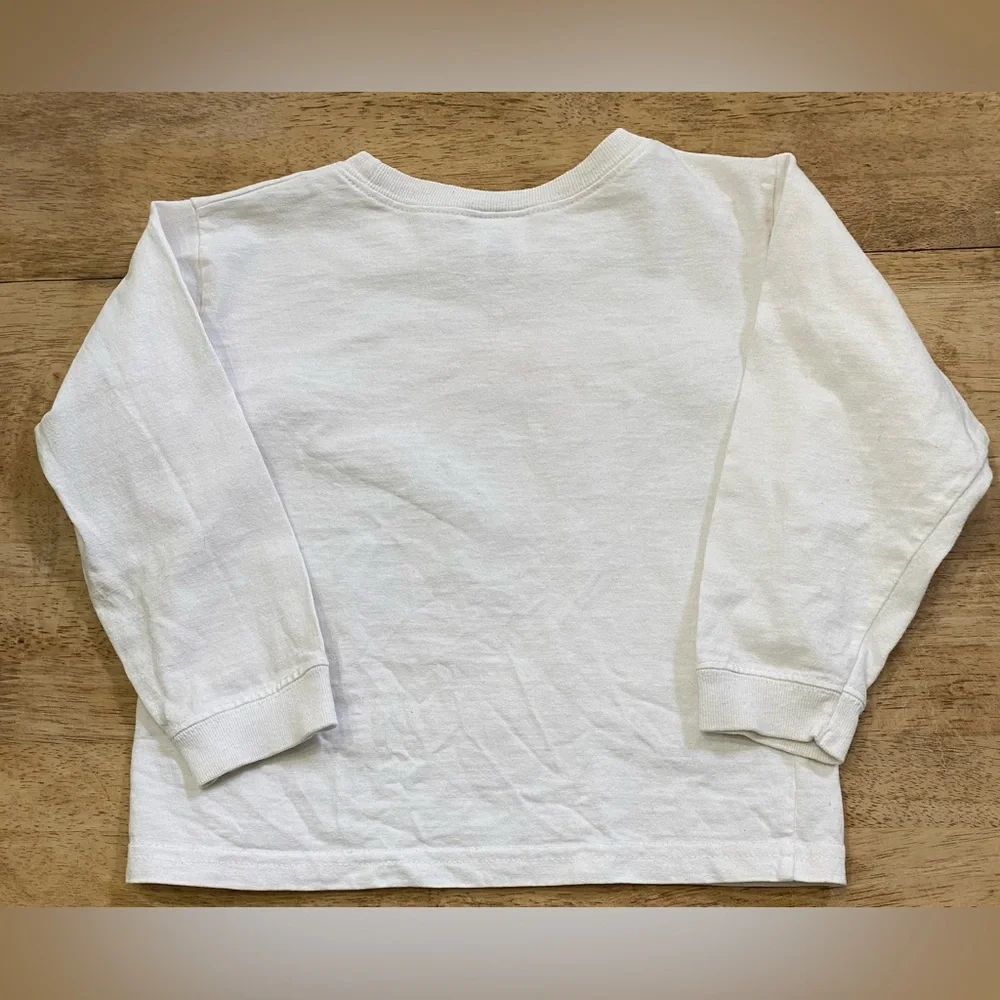 Vintage Old Navy Toddler XXL (24-30 mo) White Cotton Pumpkin Long Sleeve Tee‎